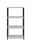 44" Antiqued White Metal Four Tier Etagere Bookcase - Homeroots - Flyclothing LLC
