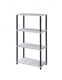 44" Antiqued White Metal Four Tier Etagere Bookcase - Homeroots - Flyclothing LLC