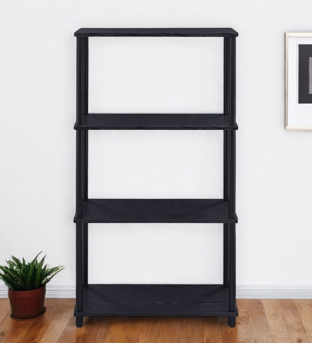 44" Black Metal Four Tier Etagere Bookcase - Homeroots - Flyclothing LLC