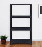 44" Black Metal Four Tier Etagere Bookcase - Homeroots - Flyclothing LLC