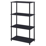 44" Black Metal Four Tier Etagere Bookcase - Homeroots - Flyclothing LLC