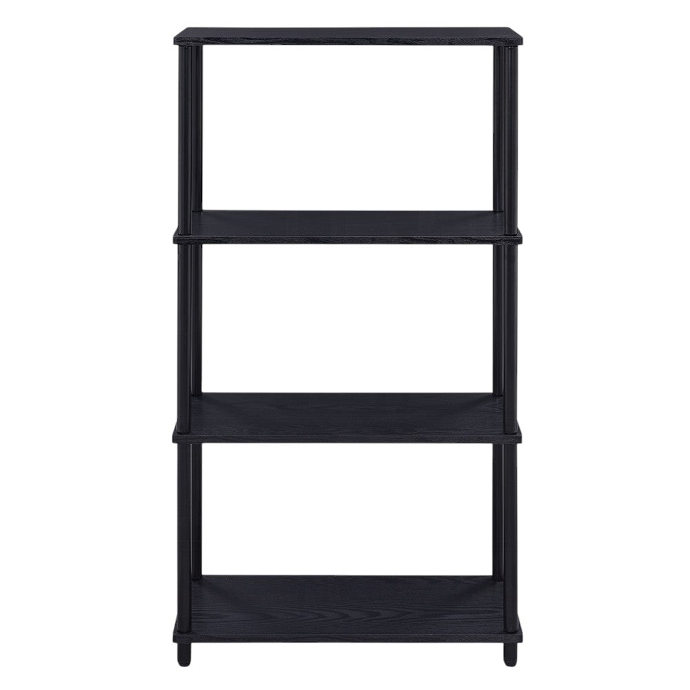 44" Black Metal Four Tier Etagere Bookcase - Homeroots - Flyclothing LLC