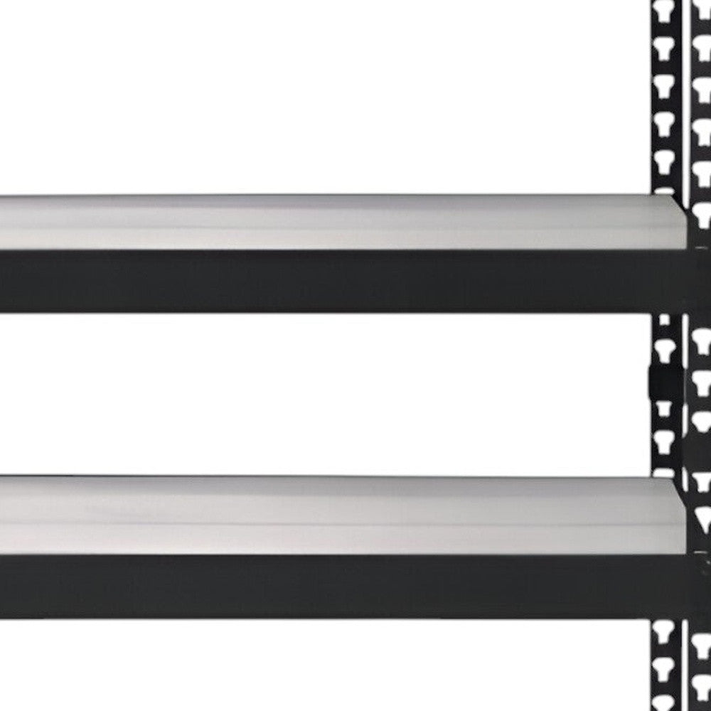 48" Brown and Black Metal Adjustable Four Tier Bookcase - Homeroots - Flyclothing LLC