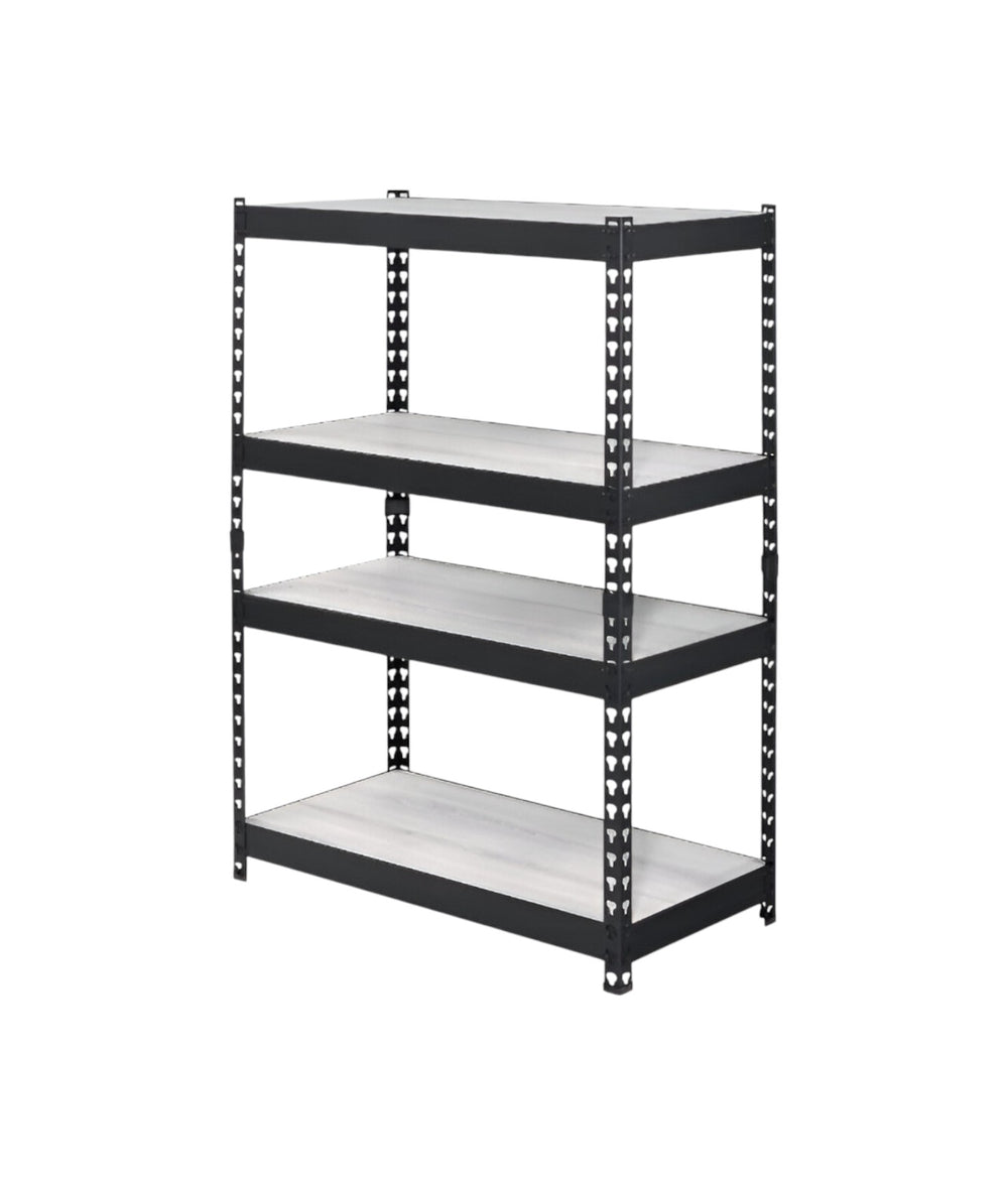 48" Brown and Black Metal Adjustable Four Tier Bookcase - Homeroots - Flyclothing LLC