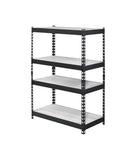 48" Brown and Black Metal Adjustable Four Tier Bookcase - Homeroots - Flyclothing LLC