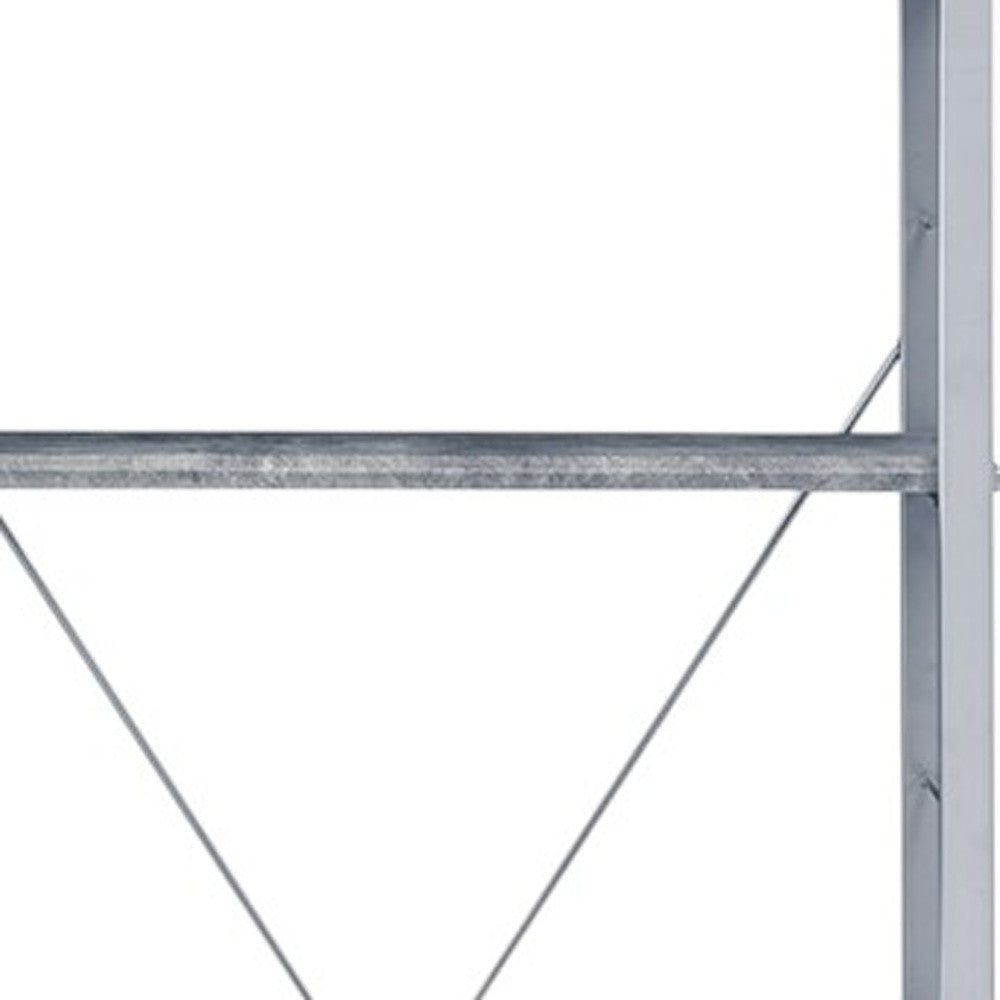 54" Gray and Silver Metal Four Tier Etagere Bookcase - Homeroots - Flyclothing LLC