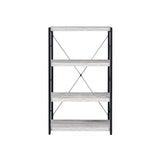 43" Antiqued White Metal Four Tier Etagere Bookcase - Homeroots - Flyclothing LLC
