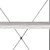 43" Antiqued White Metal Four Tier Etagere Bookcase - Homeroots - Flyclothing LLC