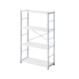 42" White Metal Four Tier Etagere Bookcase - Homeroots - Flyclothing LLC