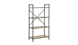 49" Gray Brown Metal Four Tier Etagere Bookcase - Homeroots - Flyclothing LLC