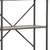 49" Gray Brown Metal Four Tier Etagere Bookcase - Homeroots - Flyclothing LLC