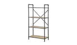 49" Gray Brown Metal Four Tier Etagere Bookcase - Homeroots - Flyclothing LLC