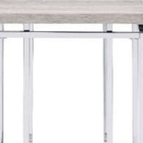 24" Chrome And Natural Oak Manufactured Wood And Metal Square End Table - Homeroots - Flyclothing LLC