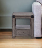 24" Dove Gray Square End Table With Drawer And Shelf - Homeroots - Flyclothing LLC