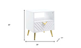 22" White Manufactured Wood And Metal Rectangular End Table With Drawer And Shelf - Homeroots - Flyclothing LLC