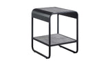 21" Black And Concrete Gray Manufactured Wood And Metal Rectangular End Table With Shelf - Homeroots - Flyclothing LLC
