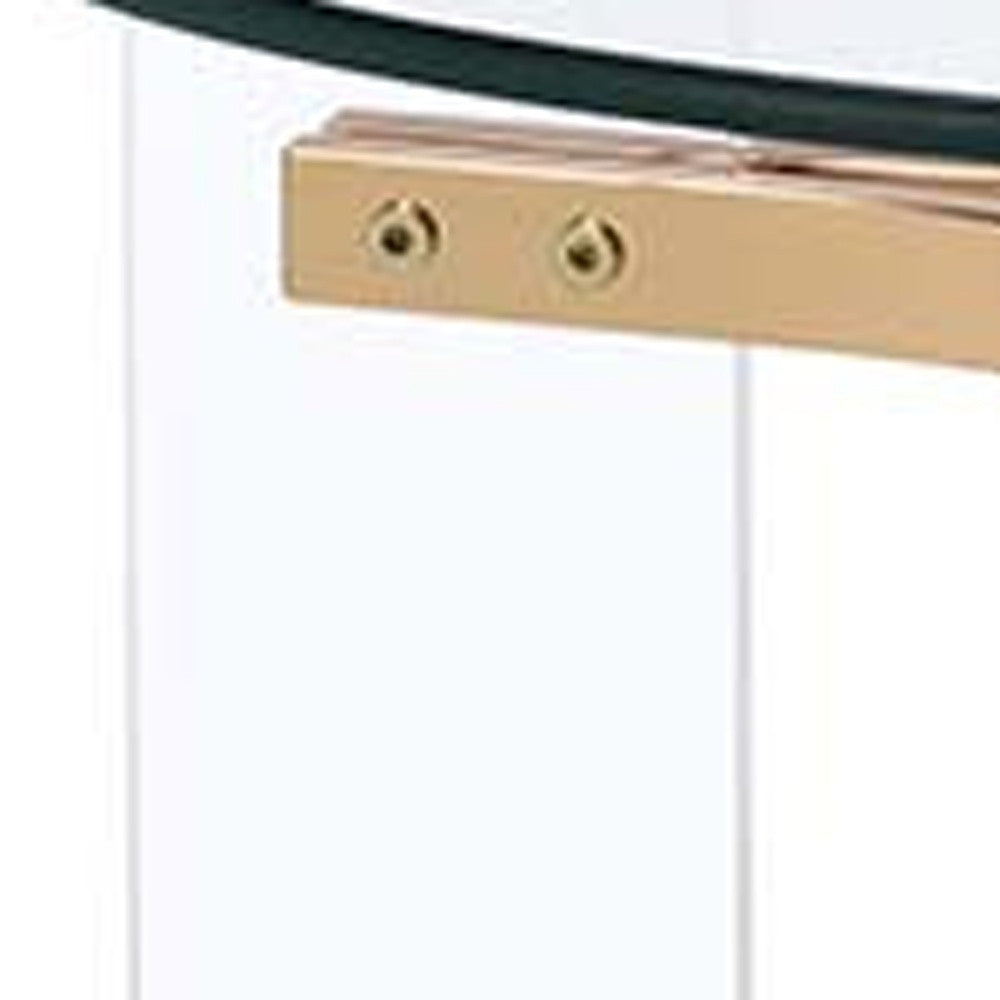 24" Gold And Clear Glass And Metal Round End Table - Homeroots - Flyclothing LLC