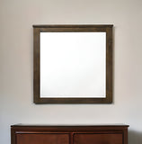 40" Oak Rectangle Dresser Mirror Mounts To Dresser With Frame - Homeroots - Flyclothing LLC