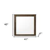 40" Oak Rectangle Dresser Mirror Mounts To Dresser With Frame - Homeroots - Flyclothing LLC