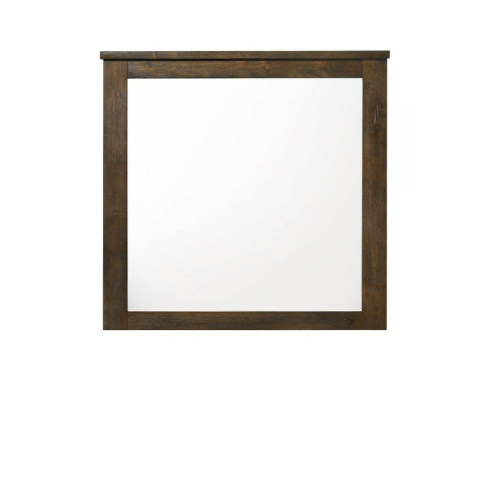 40" Oak Rectangle Dresser Mirror Mounts To Dresser With Frame - Homeroots - Flyclothing LLC