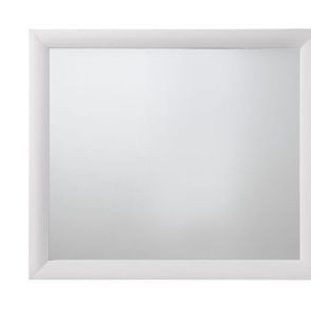 35" White Rectangle Dresser Mirror Mounts To Dresser With Frame - Homeroots - Flyclothing LLC