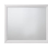 35" White Rectangle Dresser Mirror Mounts To Dresser With Frame - Homeroots - Flyclothing LLC
