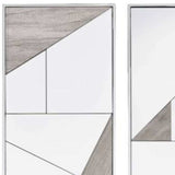 Set of Two Chrome and Natural Framed Accent Mirror - Homeroots - Flyclothing LLC