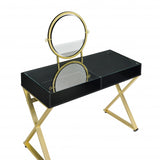 42" Black and Gold Mirrored Dresser - Homeroots - Flyclothing LLC