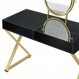 42" Black and Gold Mirrored Dresser - Homeroots - Flyclothing LLC