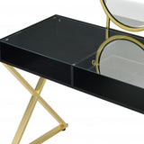 42" Black and Gold Mirrored Dresser - Homeroots - Flyclothing LLC