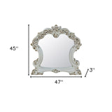 45" Antique Pearl Finish Irregular Dresser Mirror - Homeroots - Flyclothing LLC