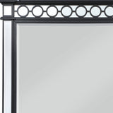 42" Mirrored, Black & Sliver Finish Dresser Mirror - Homeroots - Flyclothing LLC