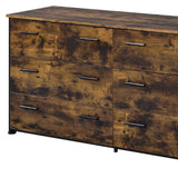 59" Brown and Black Six Drawer Double Dresser - Homeroots - Flyclothing LLC