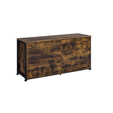59" Brown and Black Six Drawer Double Dresser - Homeroots - Flyclothing LLC