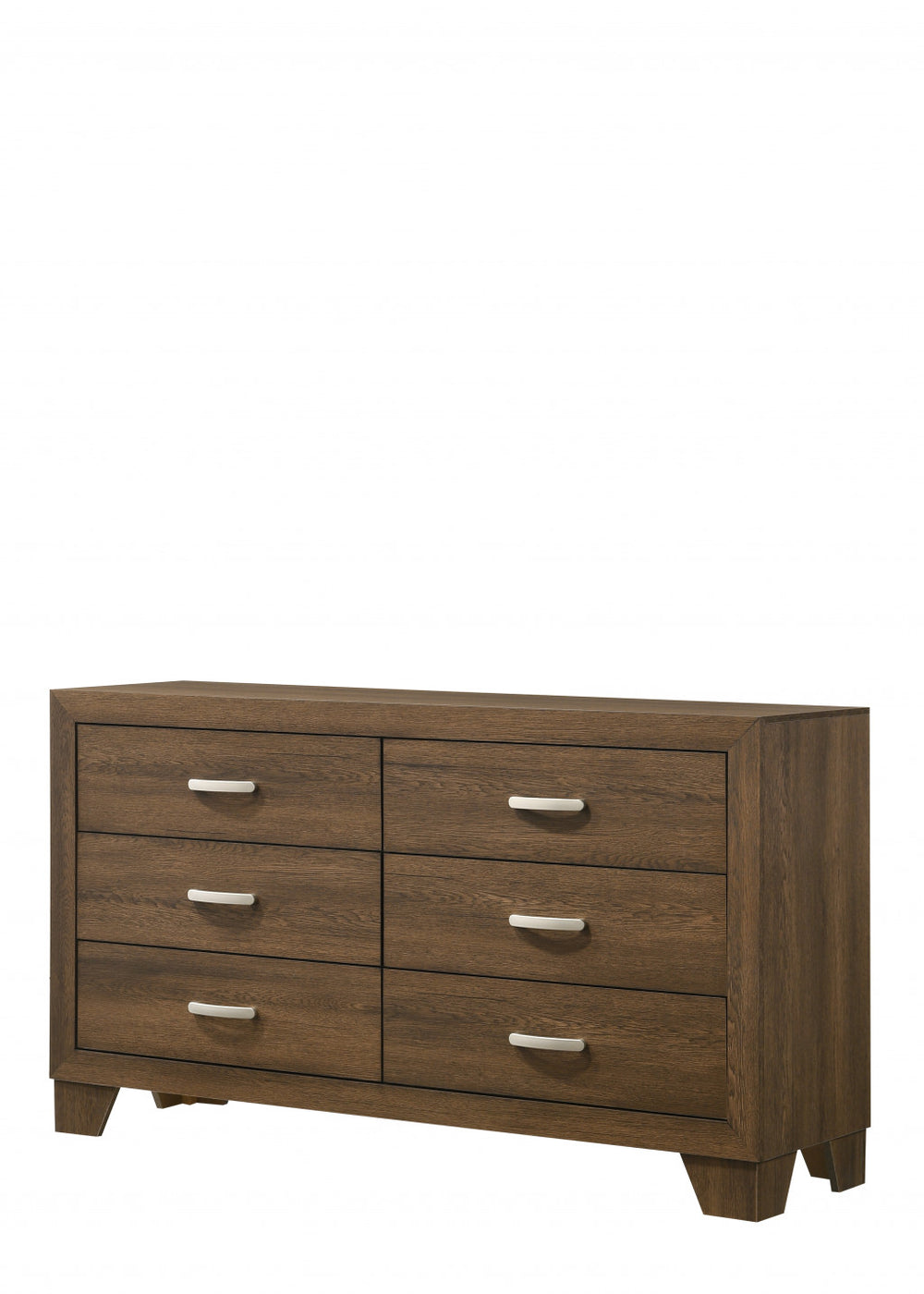 59" Brown Solid and Manufactured Wood Six Drawer Double Dresser - Homeroots - Flyclothing LLC