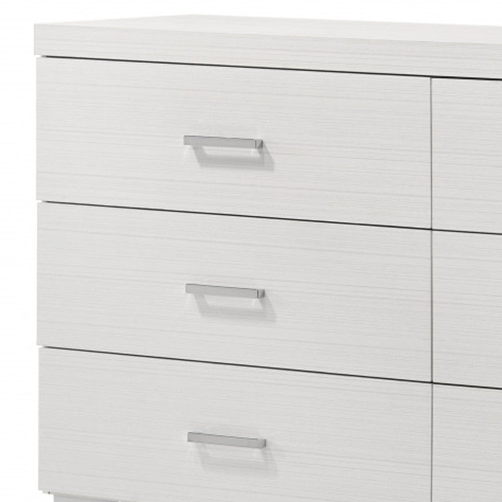 58" White Solid and Manufactured Wood Six Drawer Double Dresser - Homeroots - Flyclothing LLC