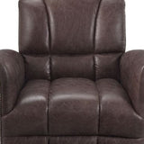 35" Retro Brown Top Grain Leather And Steel Patchwork Club Chair - Homeroots