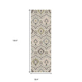 10' Beige Ivory And Brown Floral Stain Resistant Runner Rug - Homeroots - Flyclothing LLC