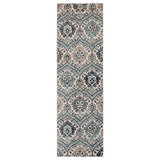 10' Ivory Blue and Gray Medallion Runner Rug - Homeroots - Flyclothing LLC
