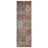 8' Runner Rust Floral Stain Resistant Runner Rug - Homeroots - Flyclothing LLC