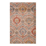 4' X 6' Ivory Orange And Gray Floral Stain Resistant Area Rug - Homeroots - Flyclothing LLC
