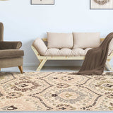 6' X 9' Ivory Gray And Olive Floral Stain Resistant Area Rug - Homeroots - Flyclothing LLC