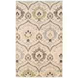 7' X 9' Ivory Gray And Olive Floral Stain Resistant Area Rug - Homeroots - Flyclothing LLC