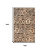 8' X 10' Ivory Beige And Light Blue Floral Stain Resistant Area Rug - Homeroots - Flyclothing LLC