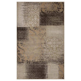 4' X 6' Beige Gray And Black Damask Distressed Stain Resistant Area Rug - Homeroots - Flyclothing LLC