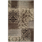 4' X 6' Ivory Light Blue Damask Distressed Stain Resistant Area Rug - Homeroots - Flyclothing LLC