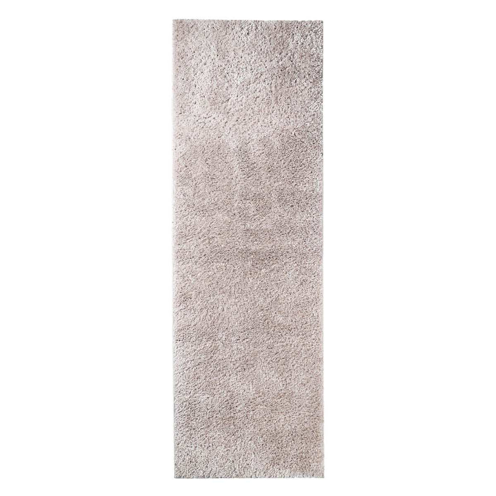 8' Beige Shag Stain Resistant Runner Rug - Homeroots - Flyclothing LLC