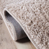 8' Beige Shag Stain Resistant Runner Rug - Homeroots - Flyclothing LLC