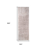 8' Beige Shag Stain Resistant Runner Rug - Homeroots - Flyclothing LLC
