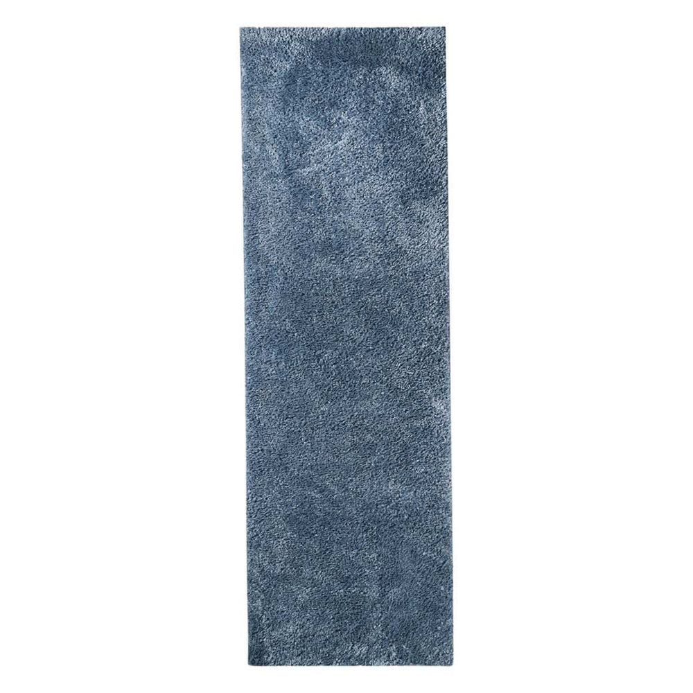 8' Blue Shag Stain Resistant Runner Rug - Homeroots - Flyclothing LLC